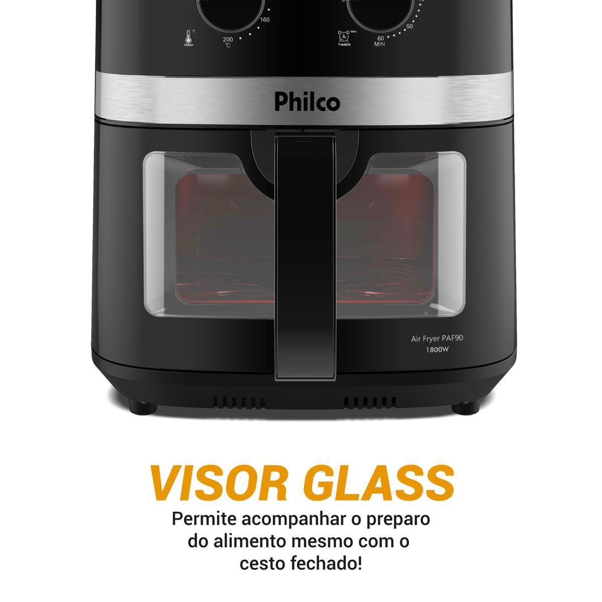 Air Fryer Philco 9L 1800W Visor Glass Redstone PAF90